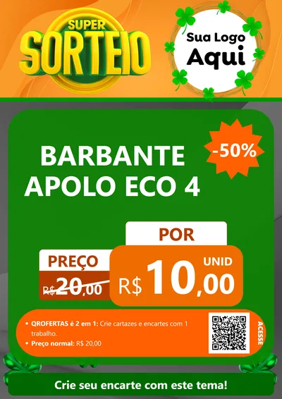 Modelo de Cartaz para Cartaz A4 Vertical com o tema Super Sorteio para Armarinho e Aviamentos