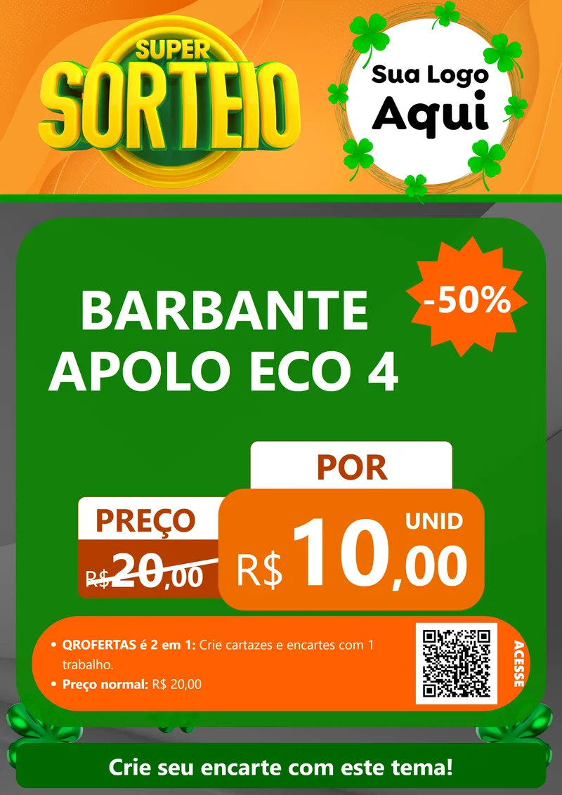 Modelo de Cartaz para Cartaz A4 Vertical com o tema Super Sorteio para Armarinho e Aviamentos