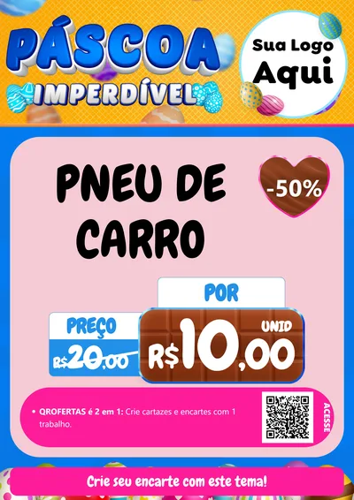 Modelo de Cartaz para Cartaz A4 Vertical com o tema Páscoa Imperdível para Auto peças