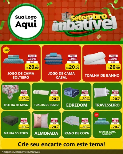 Modelo de Rede Social para Feed Instagram com o tema Setembro Imbatível para Cama, Mesa e Banho