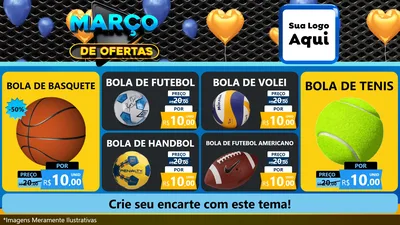 Modelo de TV para TV Horizontal com o tema Março de Ofertas para Artigos Esportivos