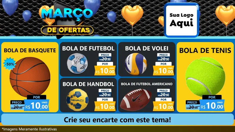 Modelo de TV para TV Horizontal com o tema Março de Ofertas para Artigos Esportivos