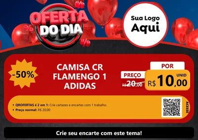 Modelo de Cartaz para Cartaz A4 Horizontal com o tema Oferta do Dia para Roupas e acessórios
