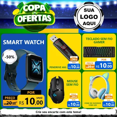 Modelo de Rede Social para Feed Facebook com o tema Copa de Ofertas para Informática