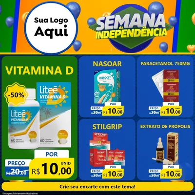 Modelo de Rede Social para Feed Facebook com o tema Semana da Independência para Farmácia
