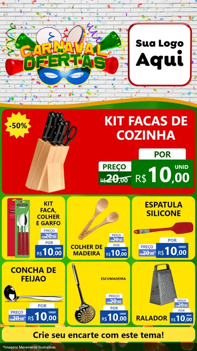 Modelo de Rede Social para Stories com o tema Carnaval de Ofertas para Utilidades Domésticas
