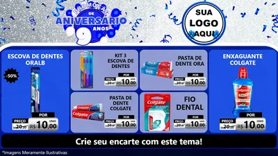 Modelo de TV para TV Horizontal com o tema Promoção de Aniversário - 9 Anos para Higiene Pessoal