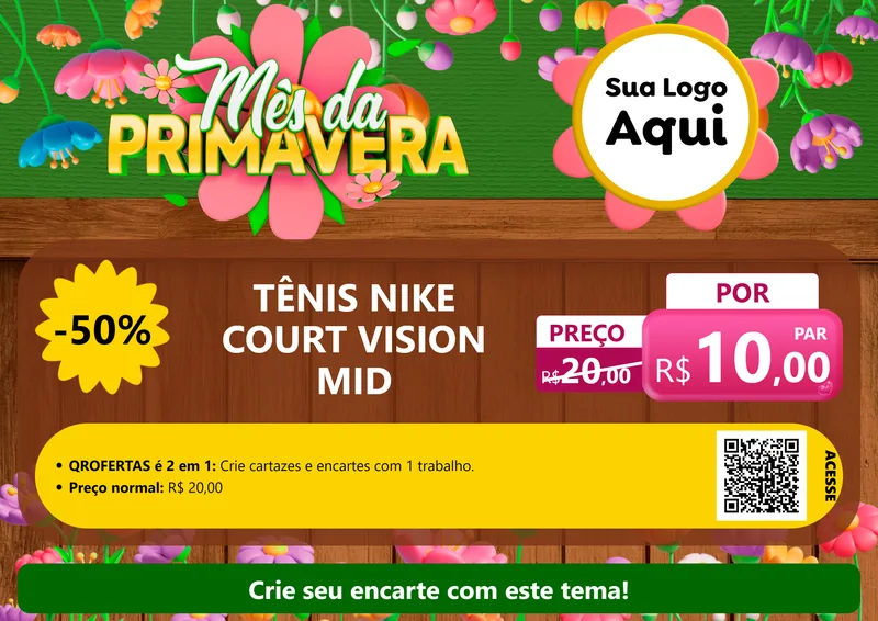 Modelo de Cartaz para Cartaz A4 Horizontal com o tema Mês da Primavera para Calçados