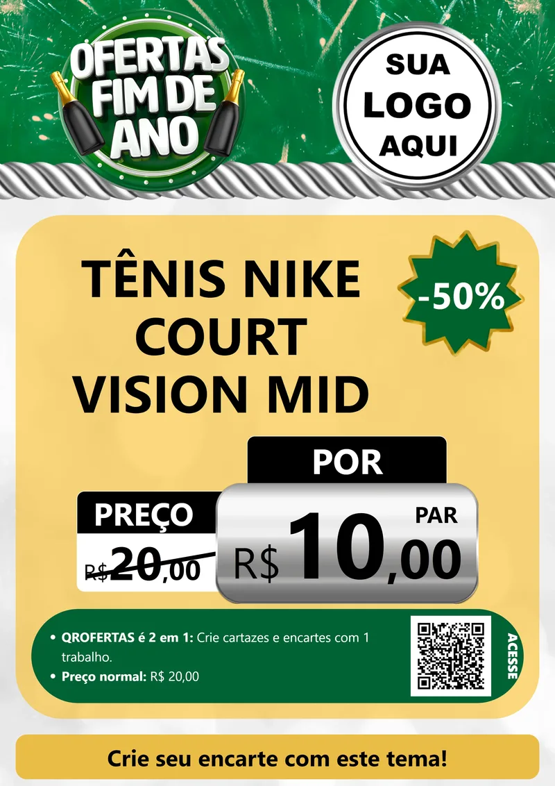 Modelo de Cartaz para Cartaz A4 Vertical com o tema Ofertas Fim de Ano para Calçados
