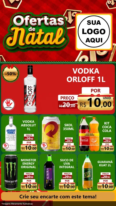 Modelo de Rede Social para Stories com o tema Ofertas de Natal para Distribuidora de bebidas