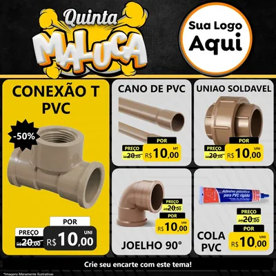 Modelo de Rede Social para Feed Facebook com o tema Quinta Maluca para Tubos e conexões