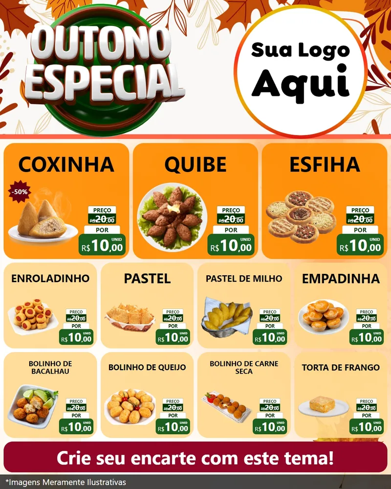 Modelo de Rede Social para Feed Instagram com o tema Outono Especial para Salgadaria