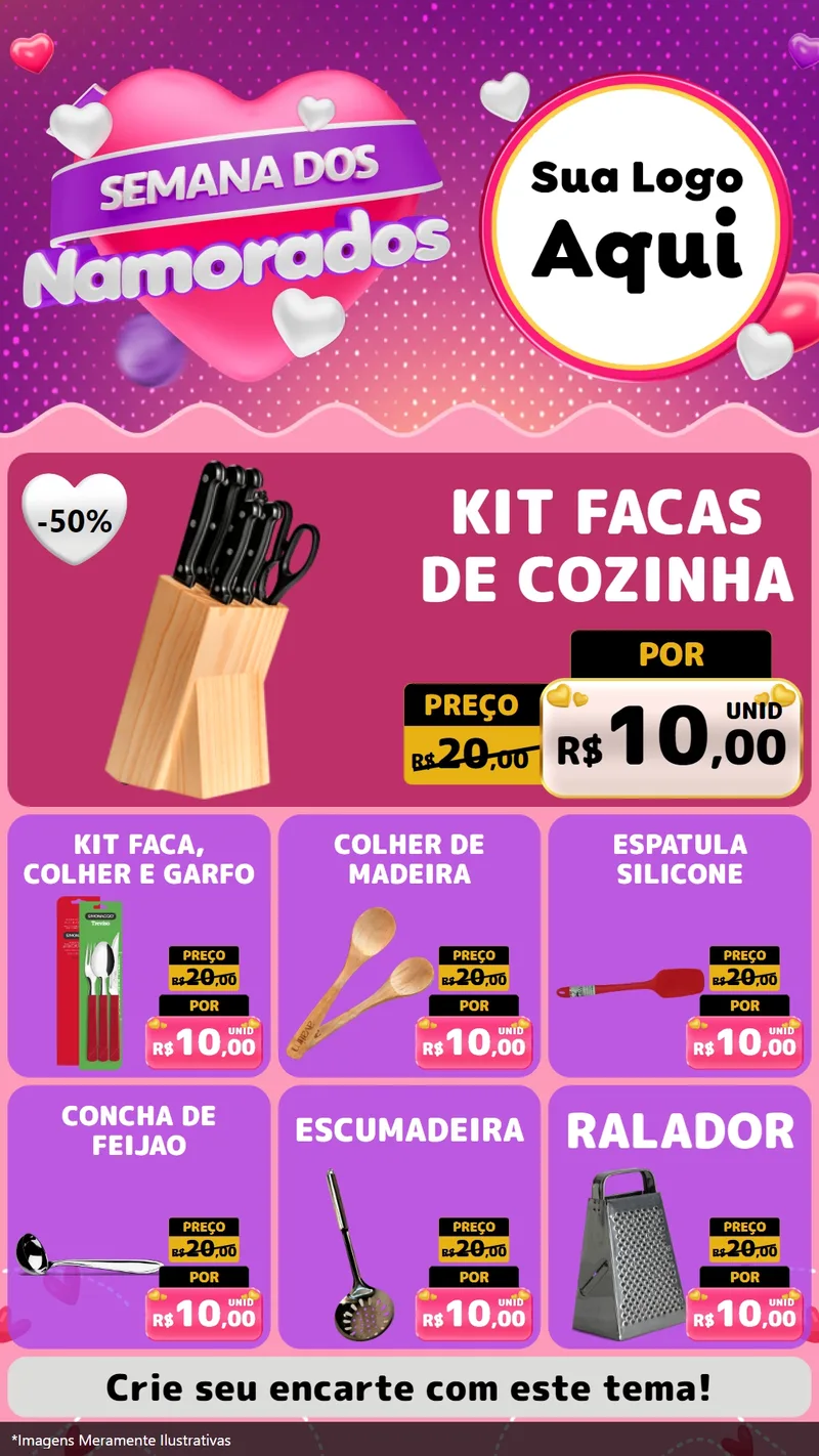 Modelo de Rede Social para Stories com o tema Semana dos Namorados para Utilidades Domésticas