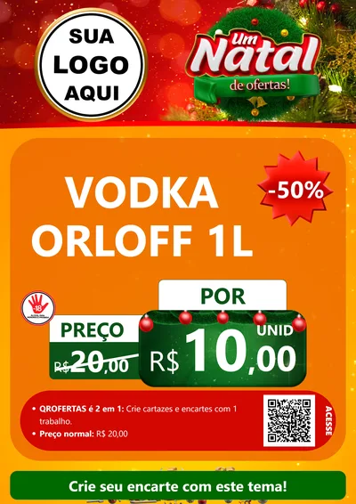 Modelo de Cartaz para Cartaz A4 Vertical com o tema Um Natal de Ofertas para Distribuidora de bebidas