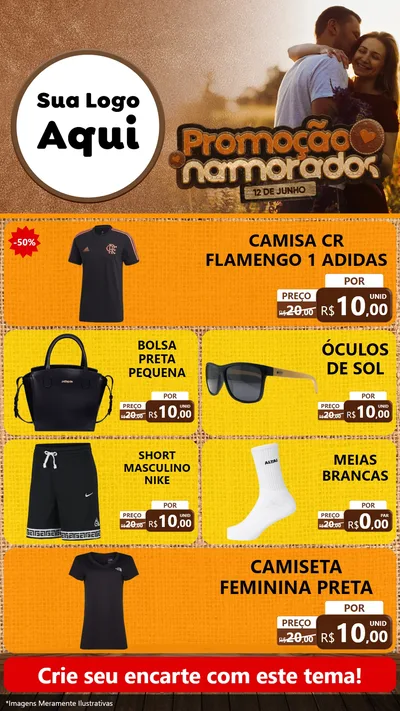 Modelo de TV para TV Vertical com o tema Promoção Namorados para Roupas e acessórios