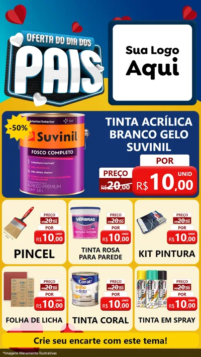 Modelo de Rede Social para Stories com o tema Oferta Do Dia Dos Pais para Tintas e Ferramentas