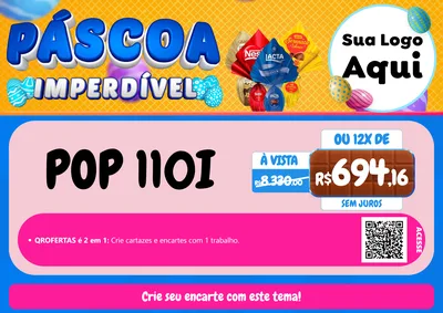 Modelo de Cartaz para Cartaz A4 Horizontal com o tema Páscoa Imperdível para Concessionaria de Motos