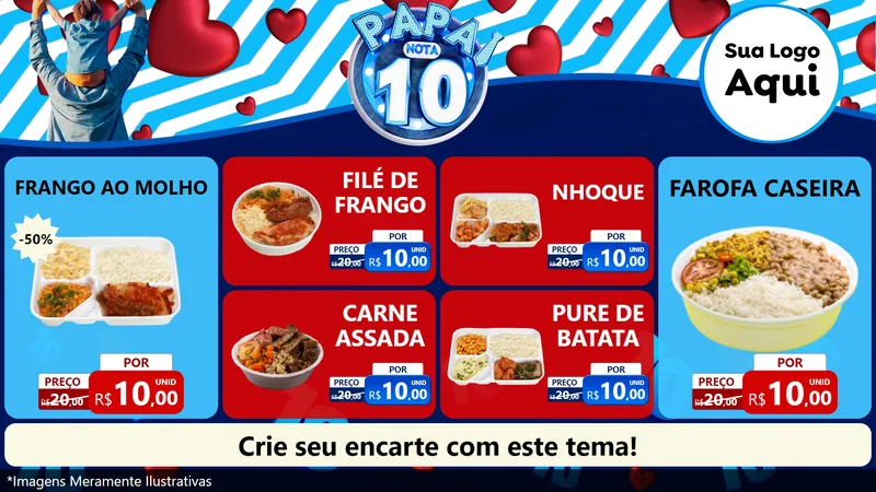 Modelo de TV para TV Horizontal com o tema Papai Nota 10 para Restaurante