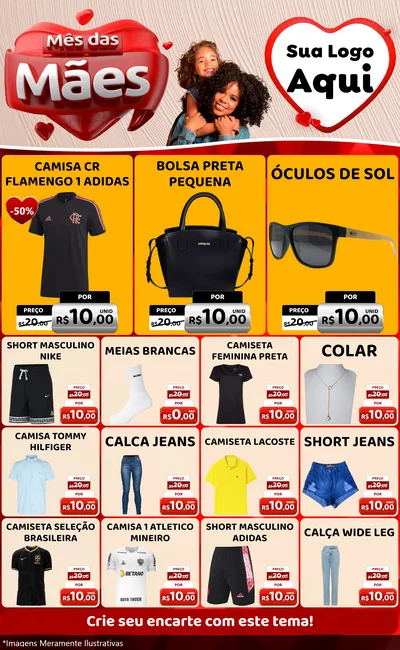 Modelo de Encarte para Encarte Grande com o tema Mês das Mães para Roupas e acessórios