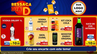 Modelo de TV para TV Horizontal com o tema Ressaca Dia D para Distribuidora de bebidas