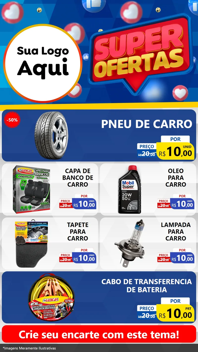 Modelo de TV para TV Vertical com o tema Super Ofertas para Auto peças