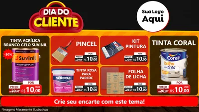 Modelo de TV para TV Horizontal com o tema Dia do Cliente para Tintas e Ferramentas