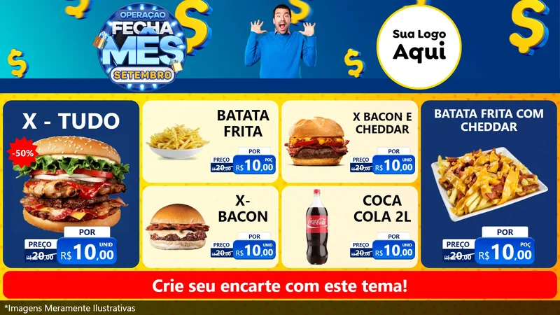 Modelo de TV para TV Horizontal com o tema Operação Fecha Mês Setembro para Hamburgueria