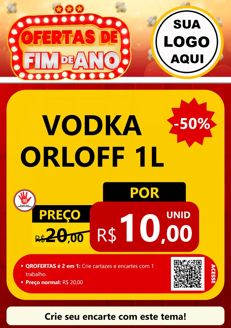 Modelo de Cartaz para Cartaz A4 Vertical com o tema Ofertas de Fim de Ano para Distribuidora de bebidas