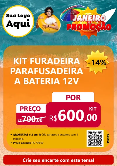 Modelo de Cartaz para Cartaz A4 Vertical com o tema Janeiro de Promoção para Maquinas e Ferramentas