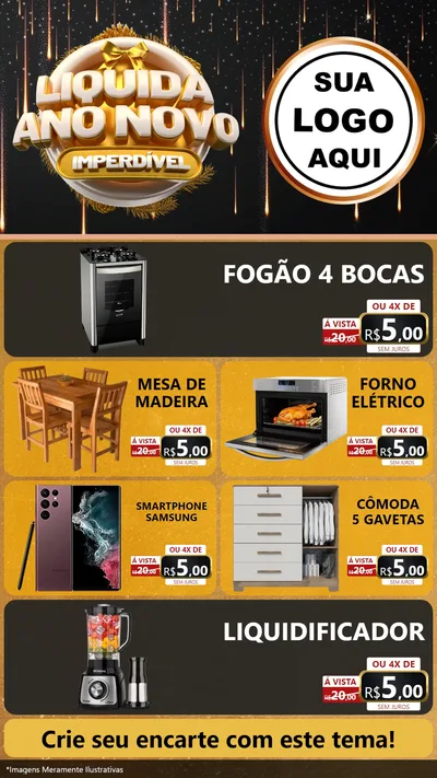 Modelo de TV para TV Vertical com o tema Liquida Ano Novo Imperdível para Móveis e Eletro