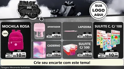 Modelo de TV para TV Horizontal com o tema Black dos Sonhos para Papelaria