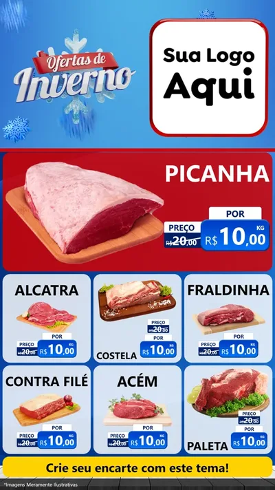 Modelo de Rede Social para Stories com o tema Ofertas de Inverno para Açougue