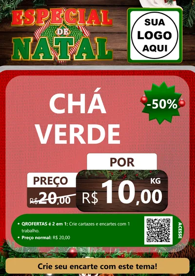 Modelo de Cartaz para Cartaz A4 Vertical com o tema Especial de Natal para Produtos Naturais