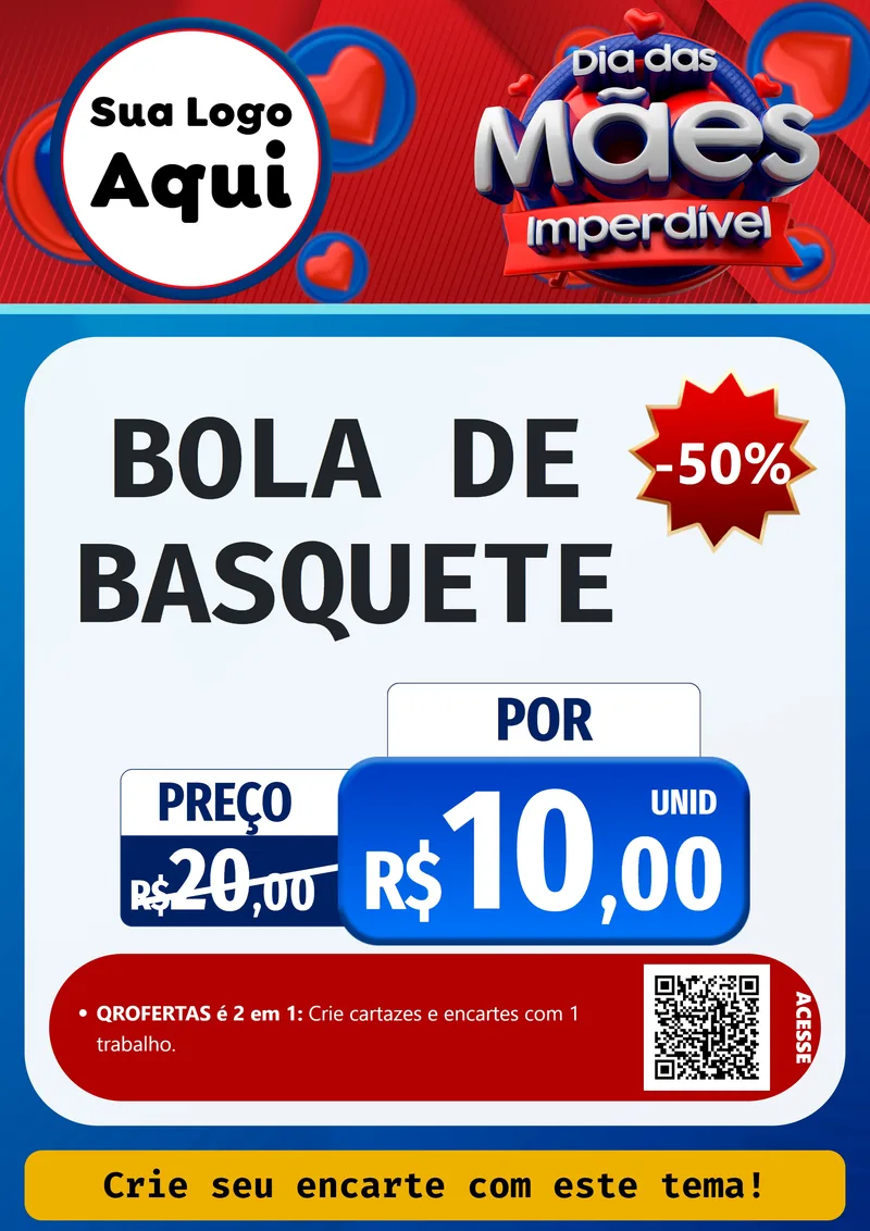 Modelo de Cartaz para Cartaz A4 Vertical com o tema Dia Das Mães Imperdível para Artigos Esportivos