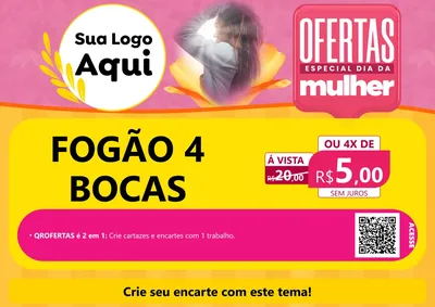 Modelo de Cartaz para Cartaz A4 Horizontal com o tema Ofertas - Especial Dia Das Mulheres para Móveis e Eletro