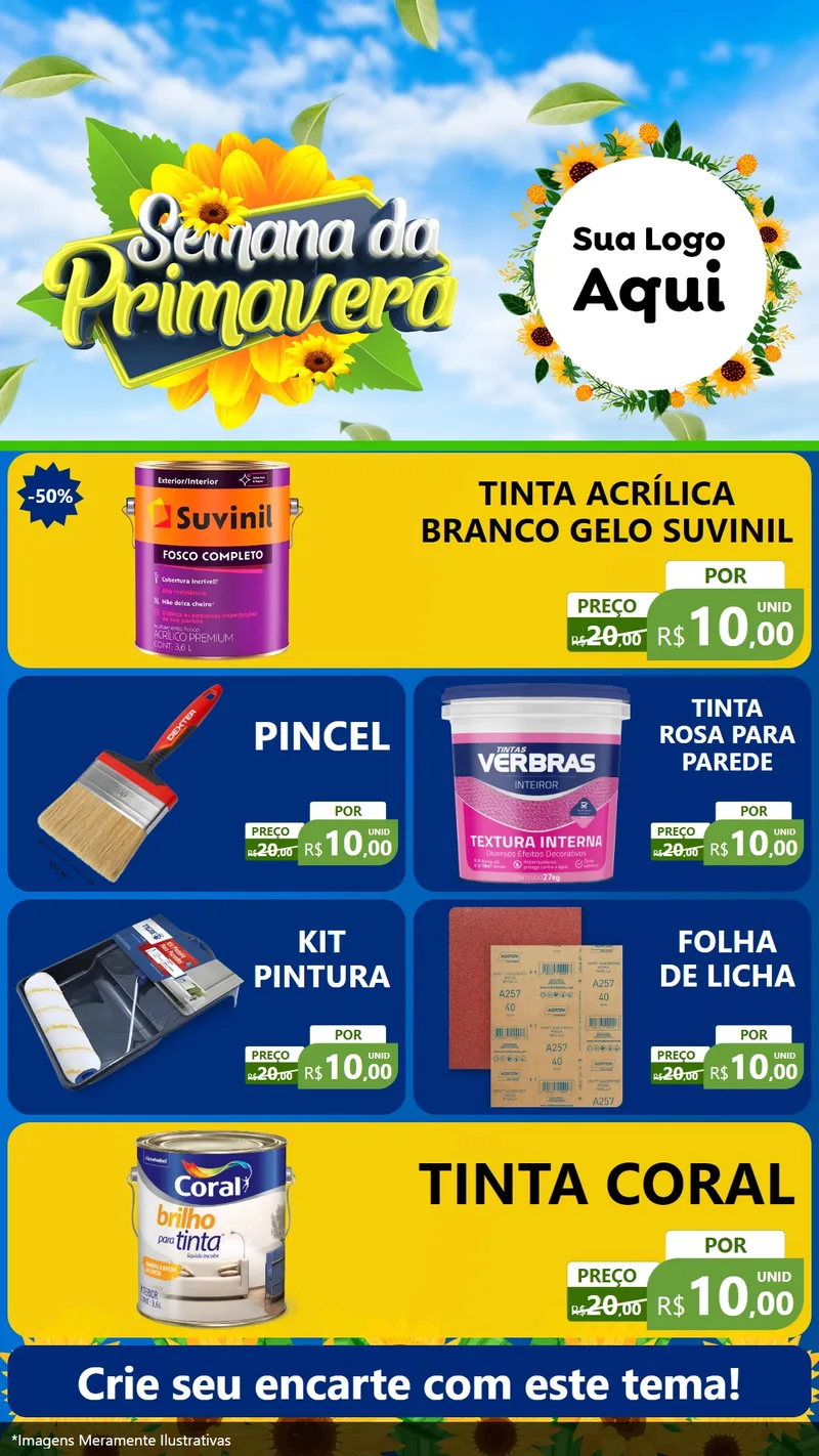 Modelo de TV para TV Vertical com o tema Semana da Primavera para Tintas e Ferramentas
