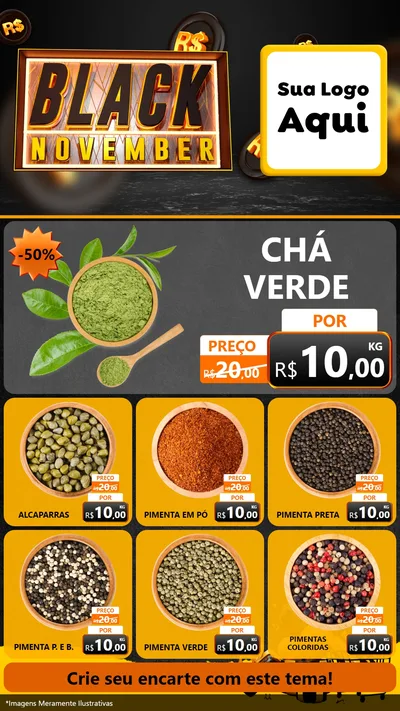 Modelo de Rede Social para Stories com o tema Black November para Produtos Naturais