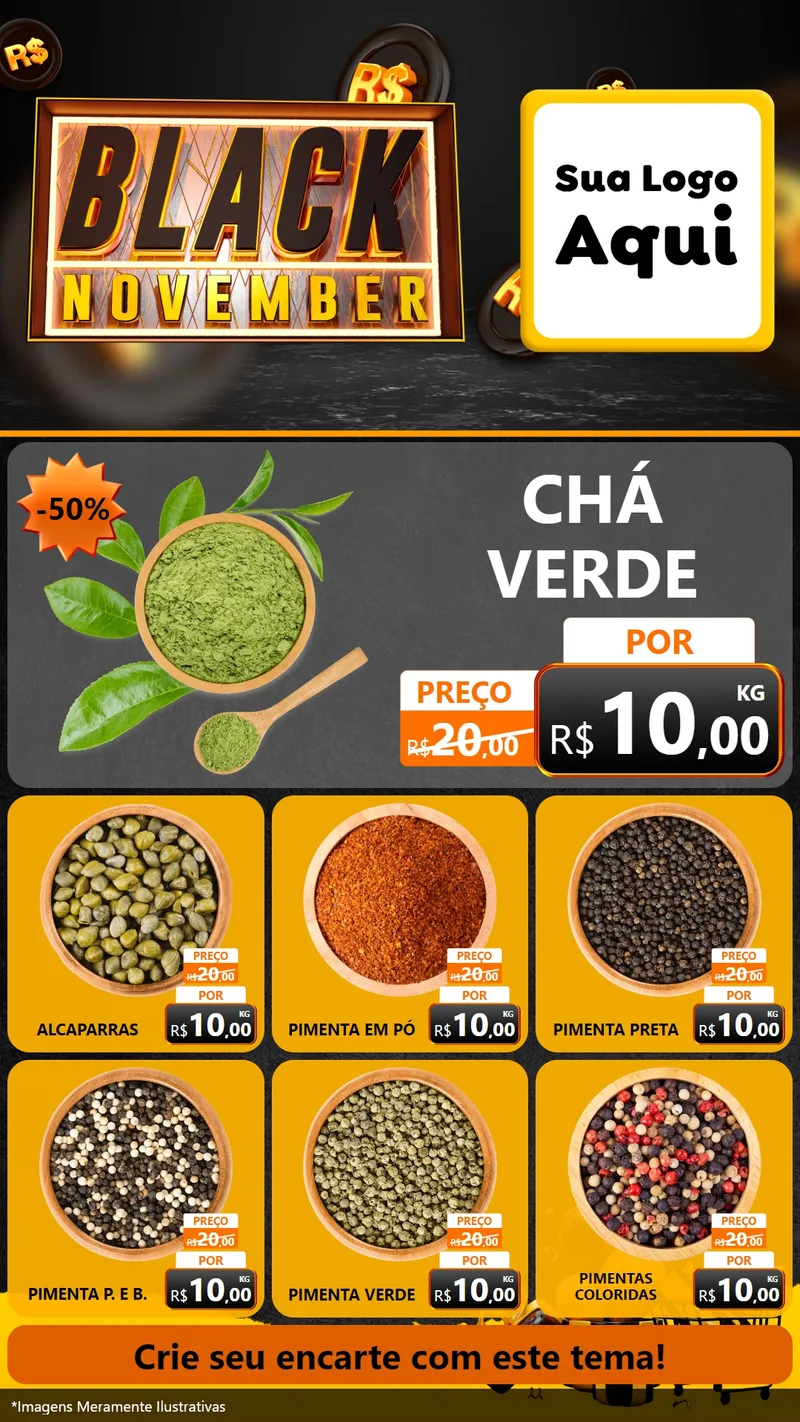 Modelo de Rede Social para Stories com o tema Black November para Produtos Naturais