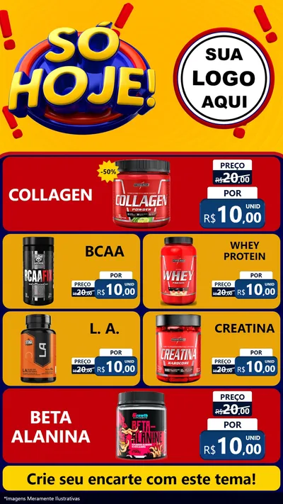 Modelo de TV para TV Vertical com o tema Só Hoje! para Suplementos alimentares