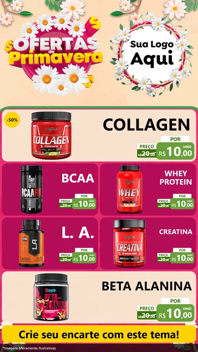 Modelo de TV para TV Vertical com o tema Ofertas de Primavera para Suplementos alimentares