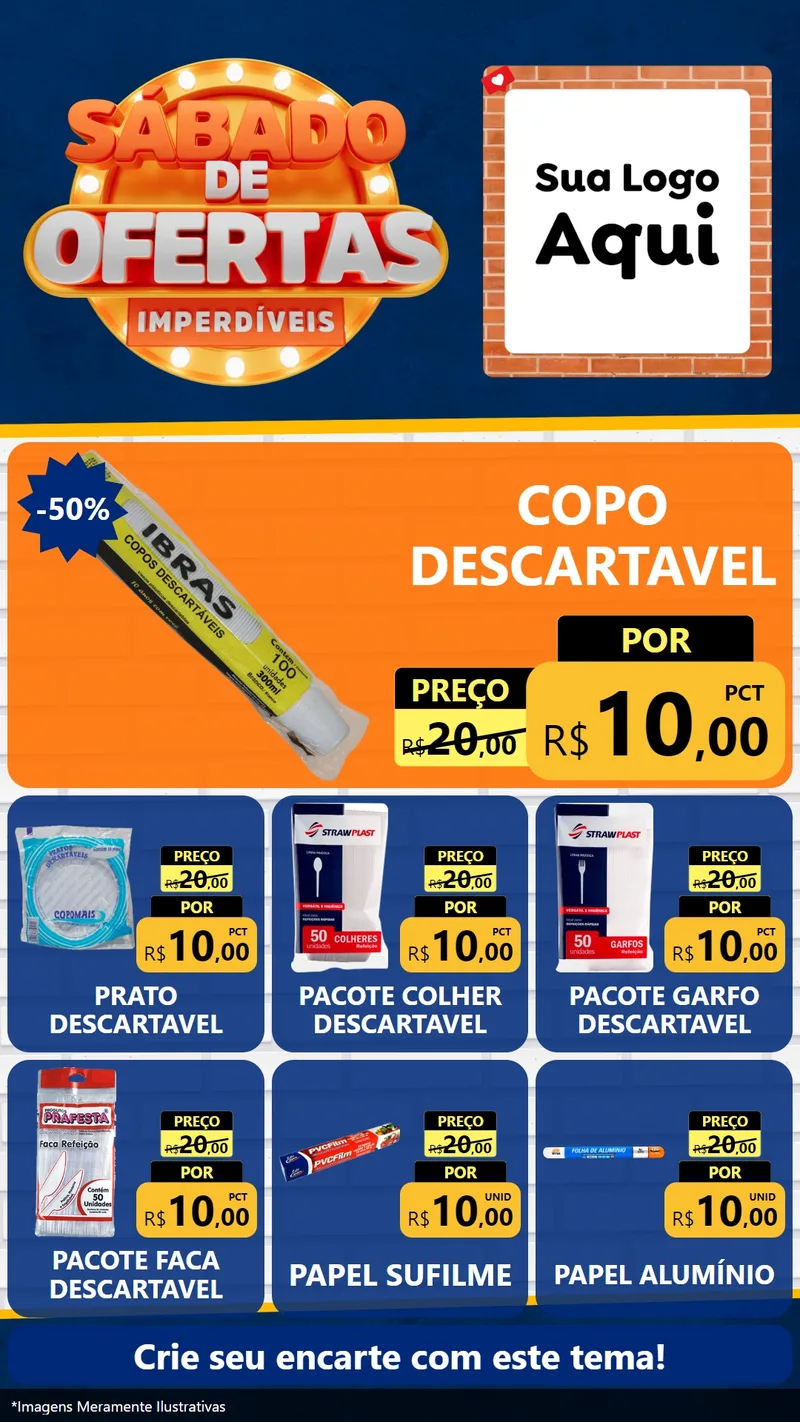 Modelo de Rede Social para Stories com o tema Sábado de Ofertas Imperdíveis para Embalagens