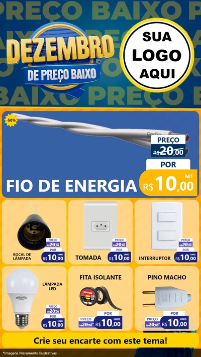 Modelo de Rede Social para Stories com o tema Dezembro de Preço Baixo para Materiais Elétricos