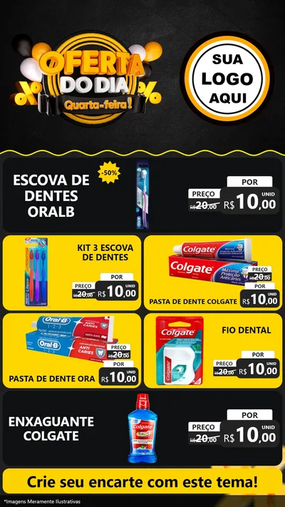 Modelo de TV para TV Vertical com o tema Oferta do Dia - Quarta Feira! para Higiene Pessoal