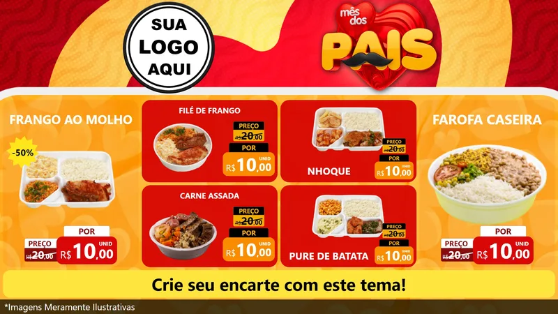 Modelo de TV para TV Horizontal com o tema Mês Dos Pais para Restaurante
