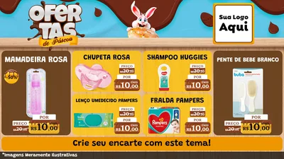 Modelo de TV para TV Horizontal com o tema Ofertas de Páscoa para Bebês