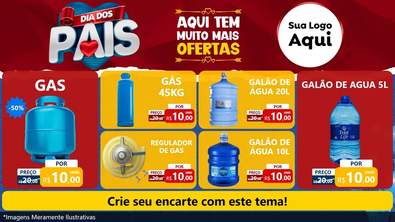 Modelo de TV para TV Horizontal com o tema Dia dos Pais para Água e gás