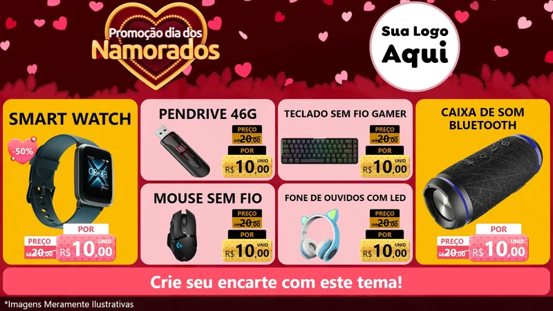 Modelo de TV para TV Horizontal com o tema Promoção Dia Dos Namorados para Informática