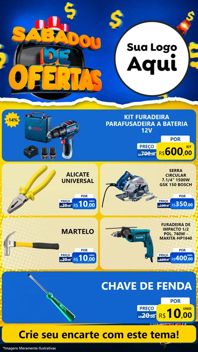 Modelo de TV para TV Vertical com o tema Sabadou de Ofertas para Maquinas e Ferramentas