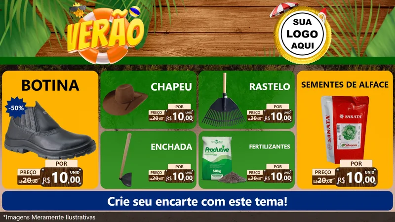 Modelo de TV para TV Horizontal com o tema Verão para Agropecuária