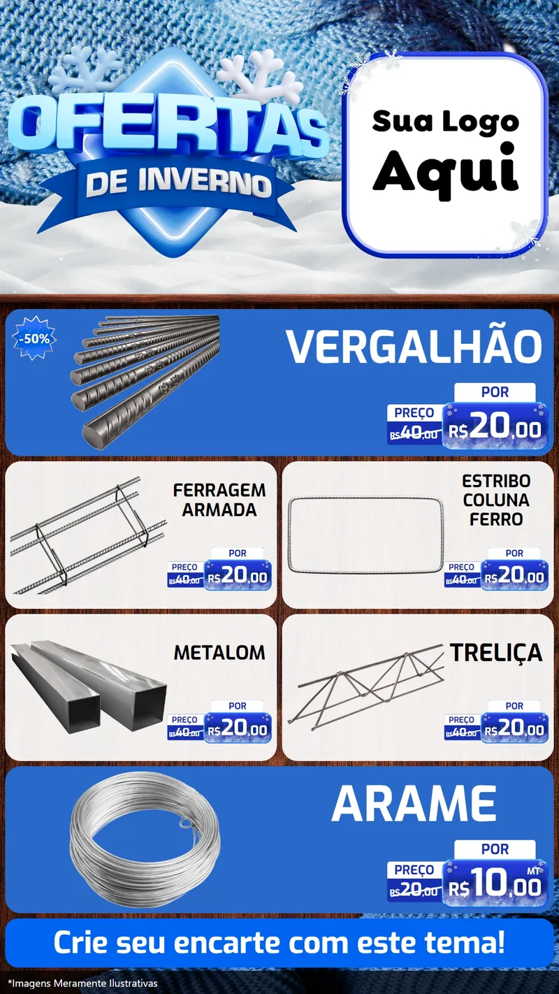 Modelo de TV para TV Vertical com o tema Ofertas de Inverno para Ferragens